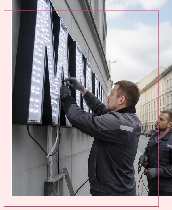 Изготовление и монтаж светодиодных LED вывесок в Лянторе