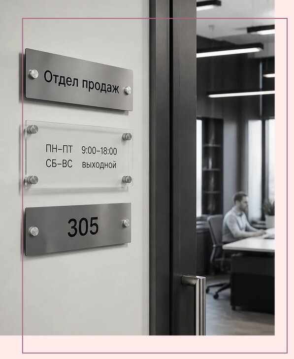 Офисные таблички на дверь в Лянторе по цене от 5016 р. | Аванза-Лнт